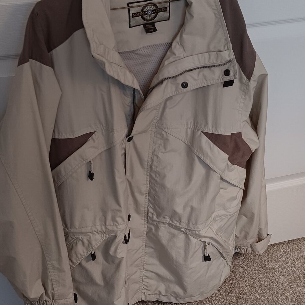 North End All Climate Wear Jacket Mens  Beige Full Zip Windbreaker